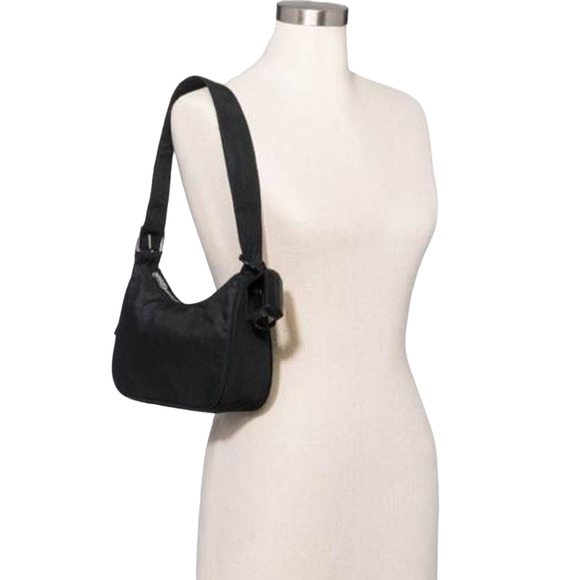 NEW Wild Fable Extended Buckle SHOULDER HANDBAG Nylon Purse Black Purse + Holder - Picture 4 of 10